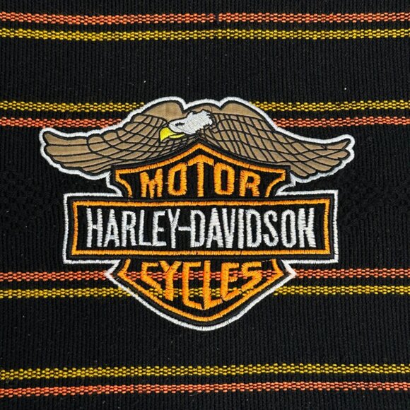 Vintage Harley Davidson Boho Embroidered Stripe Backpack Bag - Picture 3 of 5